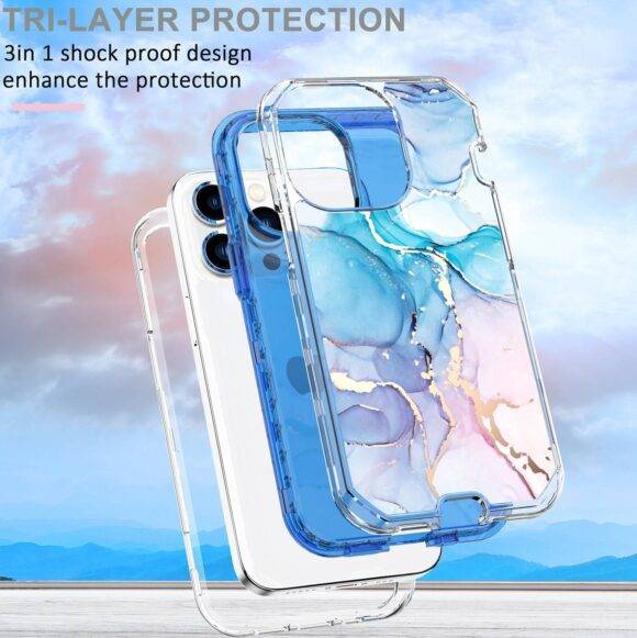 BLUE PINK GOLD 3IN1 MARBLE CASE Armor Case PHONE CASES 6