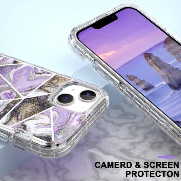 PURPLE GREEN 3IN1 MARBLE CASE Armor Case PHONE CASES 6