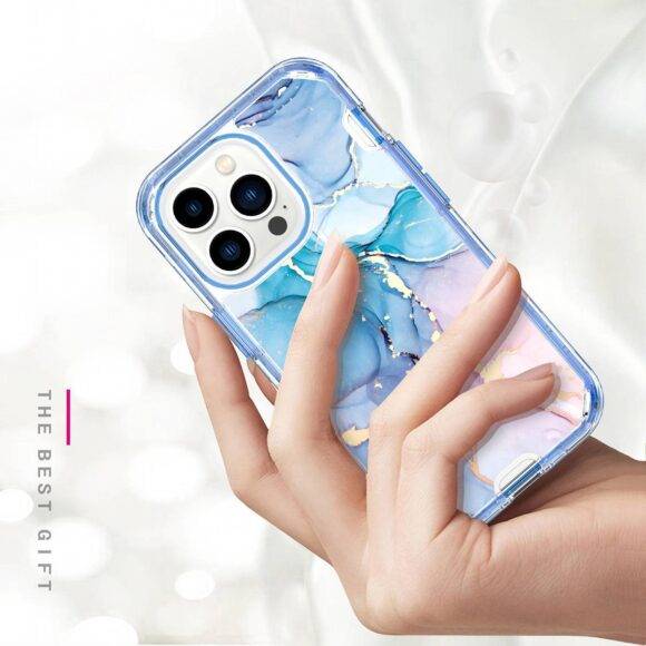 BLUE PINK GOLD 3IN1 MARBLE CASE Armor Case PHONE CASES 8