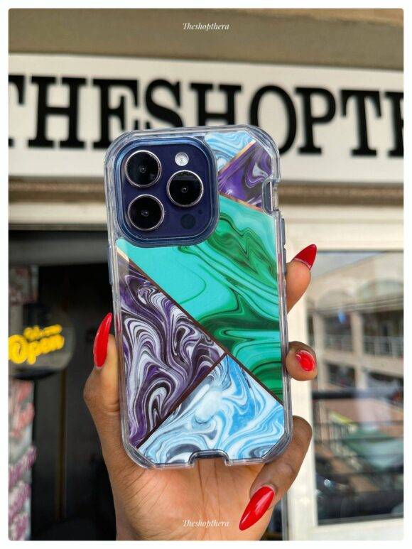 PURPLE GREEN GEOMETRIC 3IN1 MARBLE CASE Armor Case PHONE CASES 7