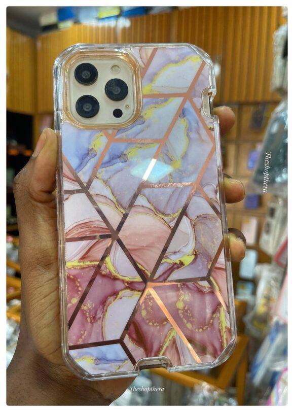 GOLD PINK GEOMETRIC 3IN1 MARBLE CASE 3-in-1 case PHONE CASES 2
