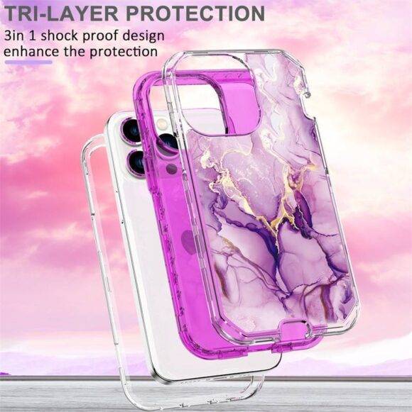 PURPLE GOLD 3IN1 MARBLE CASE Armor Case PHONE CASES 6