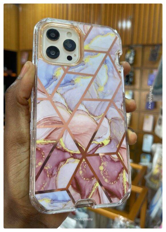 GOLD PINK GEOMETRIC 3IN1 MARBLE CASE 3-in-1 case PHONE CASES 4
