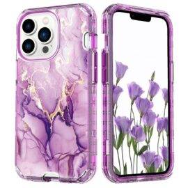 PURPLE GOLD 3IN1 MARBLE CASE Armor Case PHONE CASES