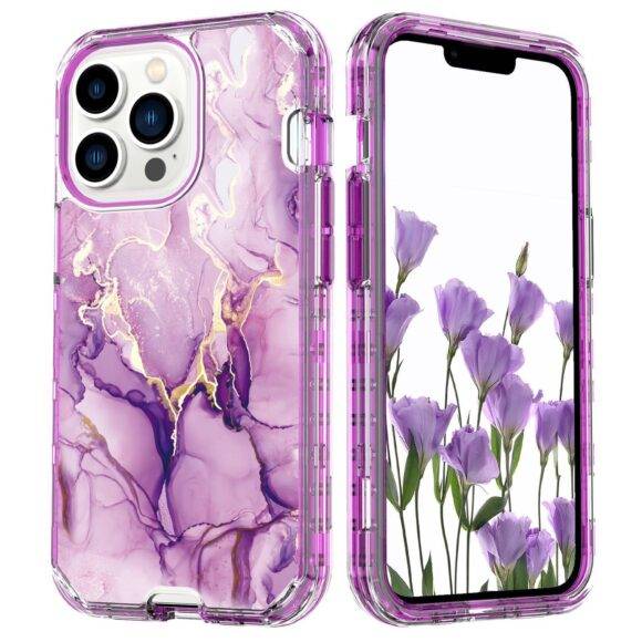 PURPLE GOLD 3IN1 MARBLE CASE Armor Case PHONE CASES 2