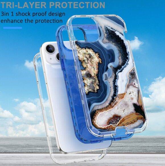 BLUE RESIN 3IN1 MARBLE CASE Armor Case PHONE CASES 6