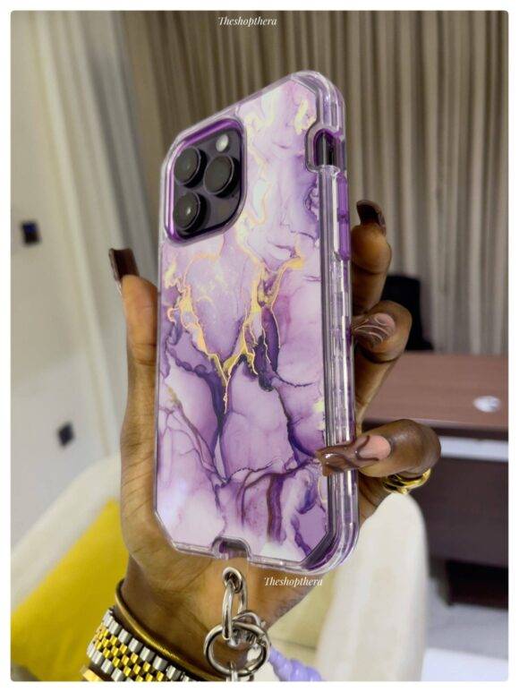 PURPLE GOLD 3IN1 MARBLE CASE Armor Case PHONE CASES 5