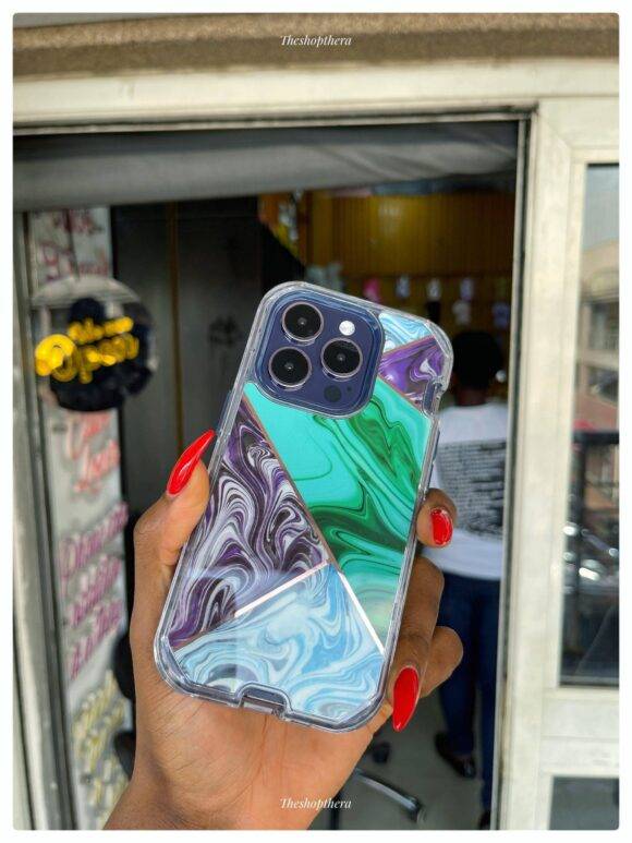 PURPLE GREEN GEOMETRIC 3IN1 MARBLE CASE Armor Case PHONE CASES 3