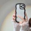 BLACK WIGGLY TRANSPARENT LANYARD CASE Basic Protection PHONE CASES 14
