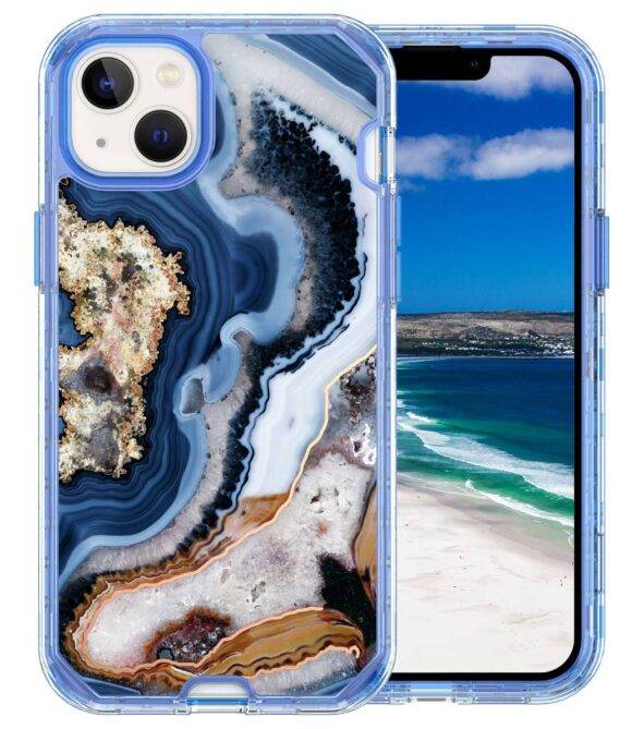 BLUE RESIN 3IN1 MARBLE CASE Armor Case PHONE CASES 7