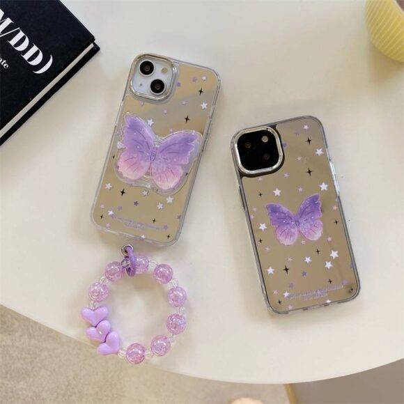 SILVER GRADIENT BUTTERFLY CASE Basic Protection PHONE CASES 7