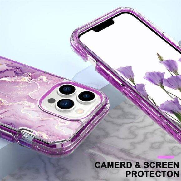 PURPLE GOLD 3IN1 MARBLE CASE Armor Case PHONE CASES 7