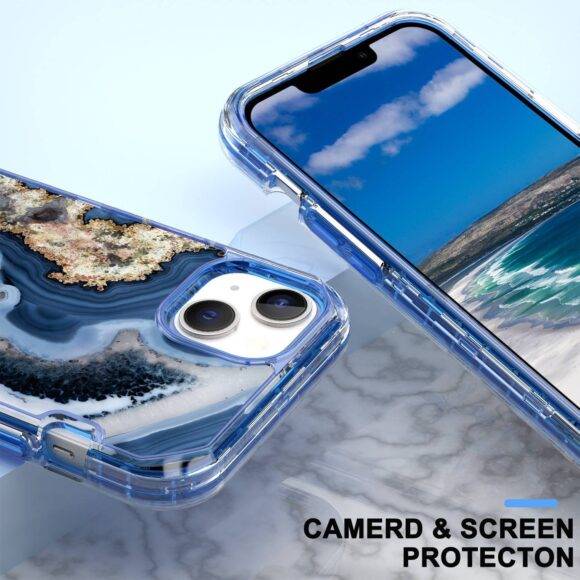 BLUE RESIN 3IN1 MARBLE CASE Armor Case PHONE CASES 2