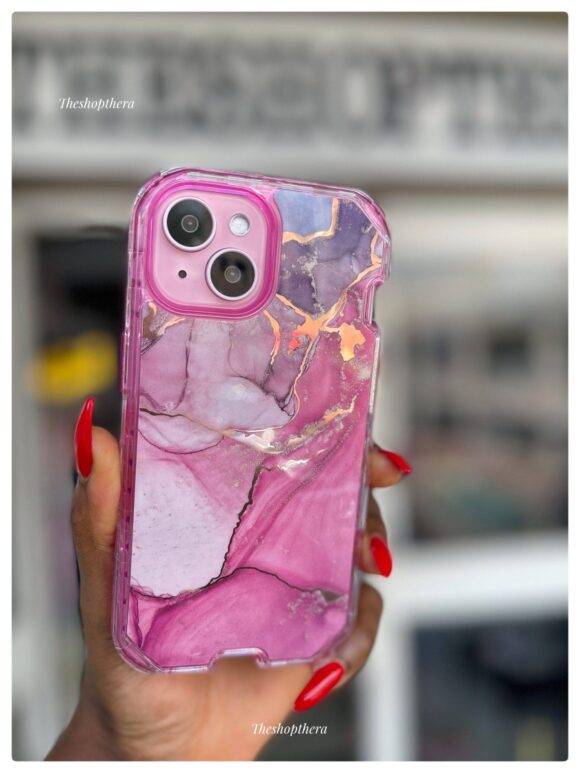 PINK GOLD 3IN1 MARBLE CASE Armor Case PHONE CASES 2