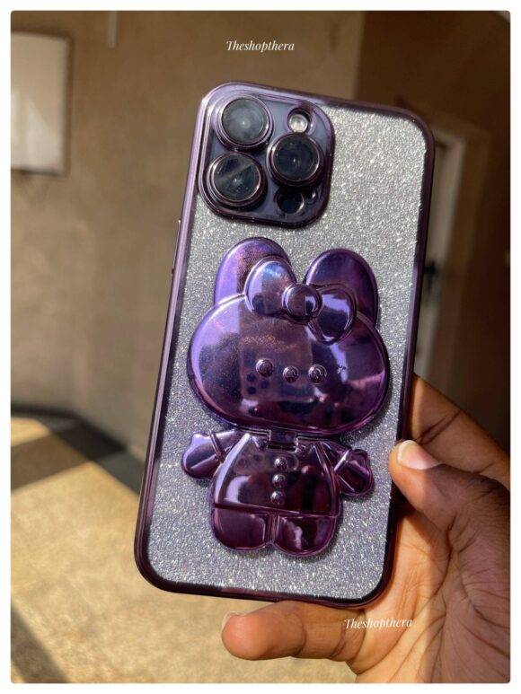 PURPLE KITTY GLITTER CASE Basic Protection PHONE CASES 8