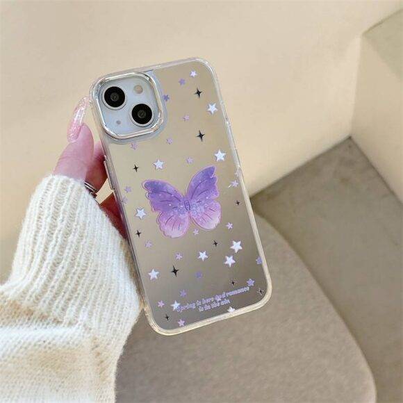 SILVER GRADIENT BUTTERFLY CASE Basic Protection PHONE CASES 6