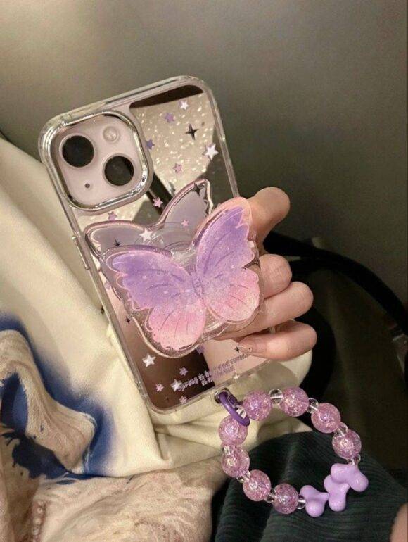 SILVER GRADIENT BUTTERFLY CASE Basic Protection PHONE CASES