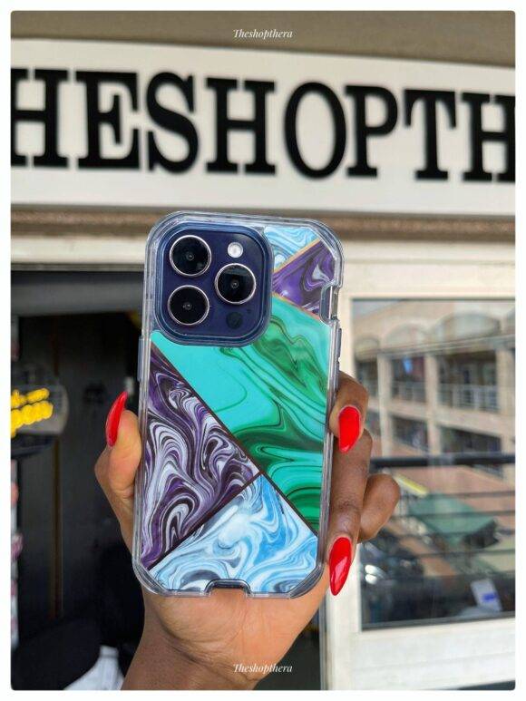 PURPLE GREEN GEOMETRIC 3IN1 MARBLE CASE Armor Case PHONE CASES 5