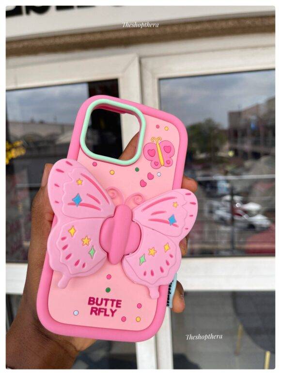 PINK 3D BUTTERFLY CASE 3D Cases PHONE CASES 5
