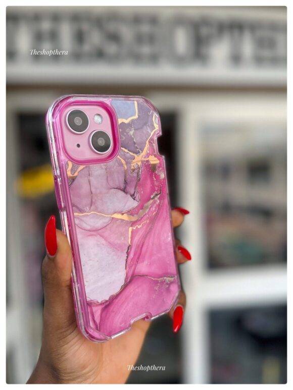 PINK GOLD 3IN1 MARBLE CASE Armor Case PHONE CASES 3