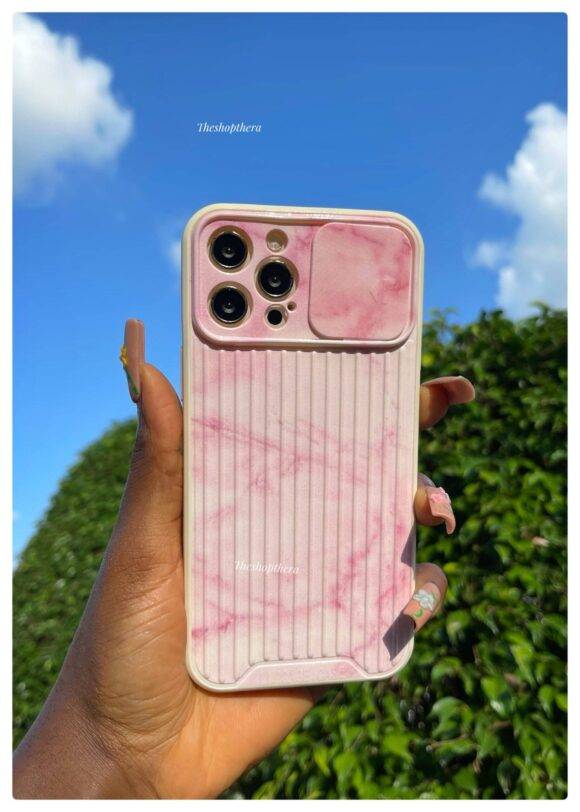 PINK CAMERA PROTECTOR MARBLE CASE Basic Protection PHONE CASES