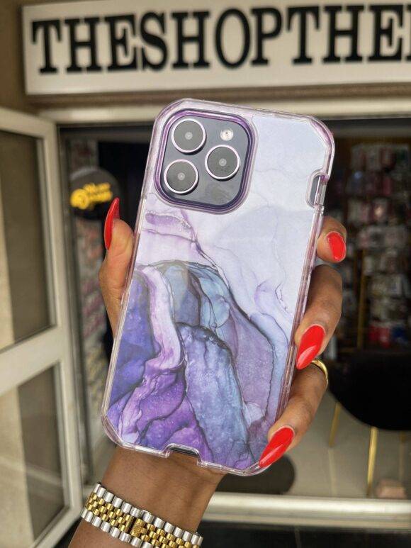 PURPLE OCEAN WAVY 3IN1 MARBLE CASE Armor Case PHONE CASES 9