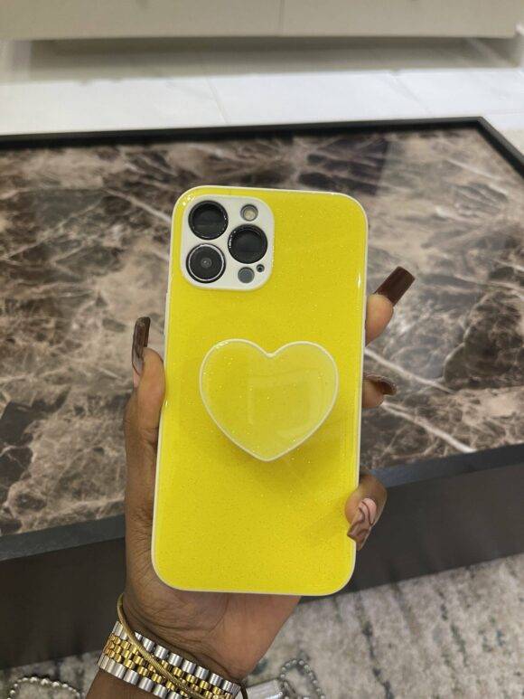 YELLOW GLITTER LOVE CASE Basic Protection PHONE CASES 5