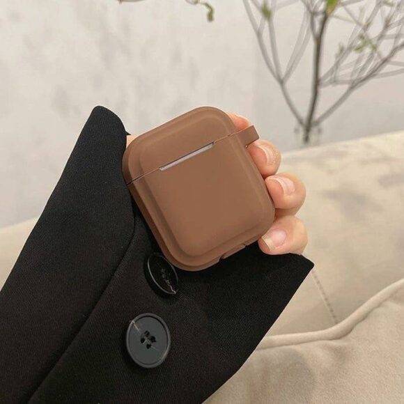 DARK BROWN SOFT TPU AIRPOD CASE brown airpod case AIRPOD 1/2 6