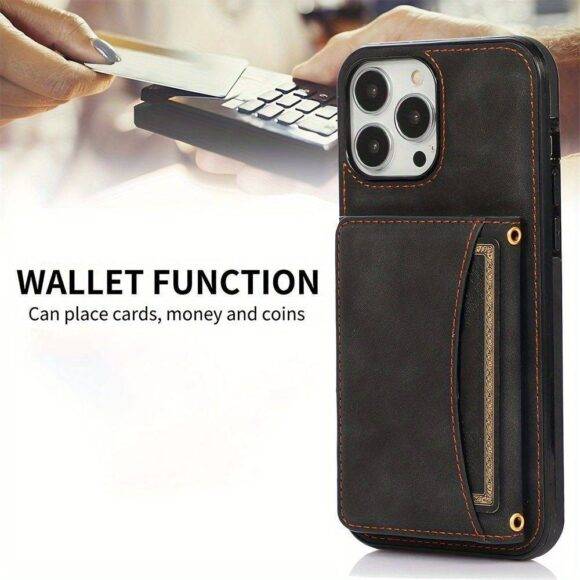 BLACK PADDED WALLET CASE Black case PHONE CASES 7