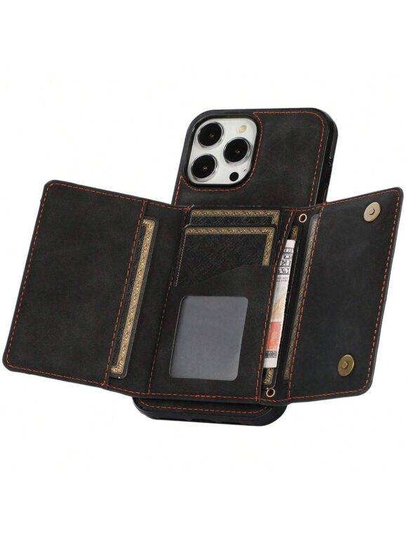 BLACK PADDED WALLET CASE Black case PHONE CASES 5