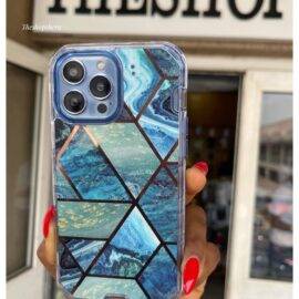 BLUE GEOMETRIC 3IN1 MARBLE CASE Armor Case PHONE CASES