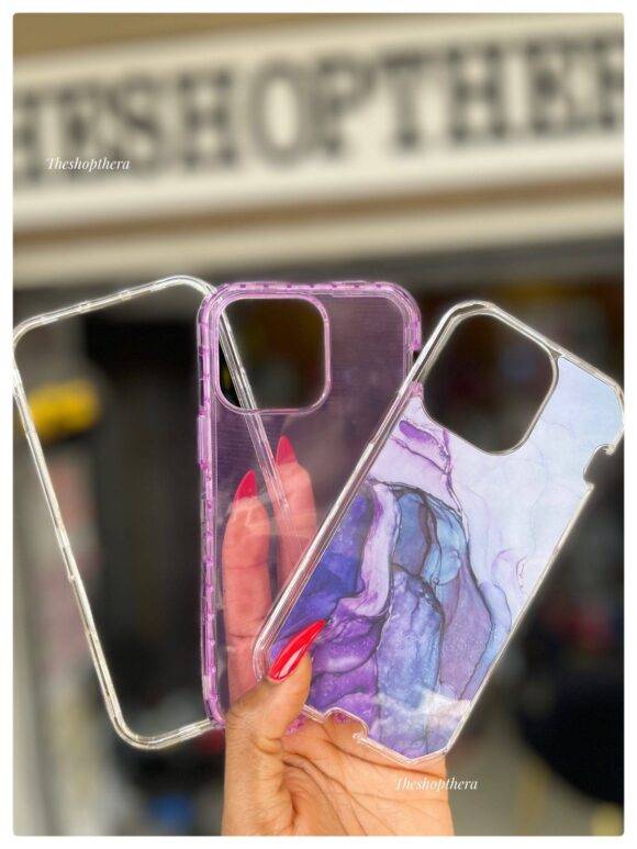 PURPLE OCEAN WAVY 3IN1 MARBLE CASE Armor Case PHONE CASES 5