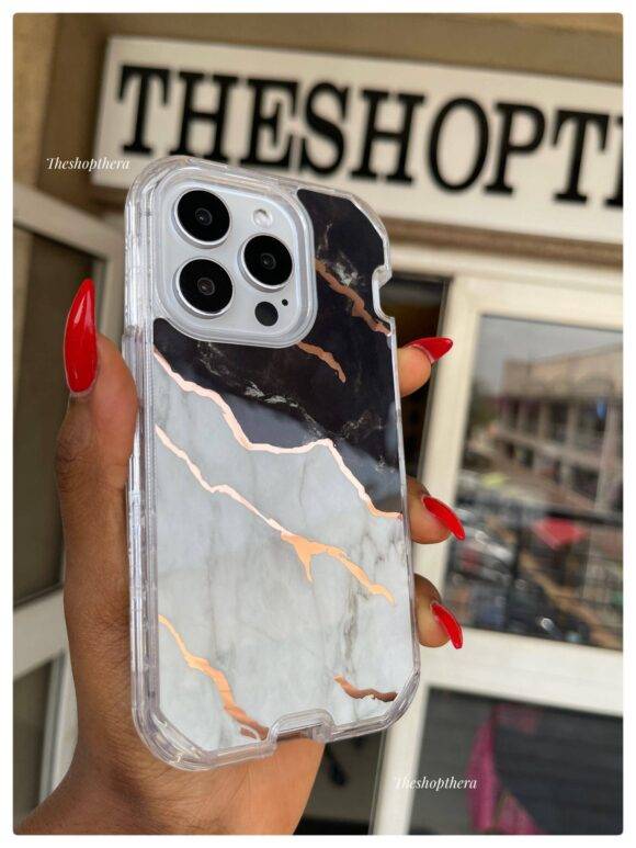 BLACK WHITE GOLD 3IN1 MARBLE CASE Armor Case PHONE CASES 5