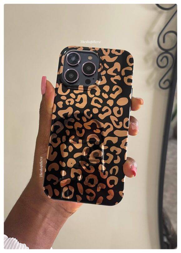 BLACK LEOPARD CASE Black case PHONE CASES 6