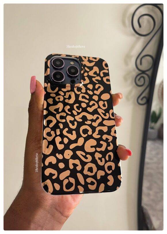 BLACK LEOPARD CASE Black case PHONE CASES 2