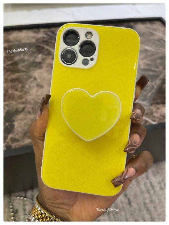 YELLOW GLITTER LOVE CASE Basic Protection PHONE CASES 2