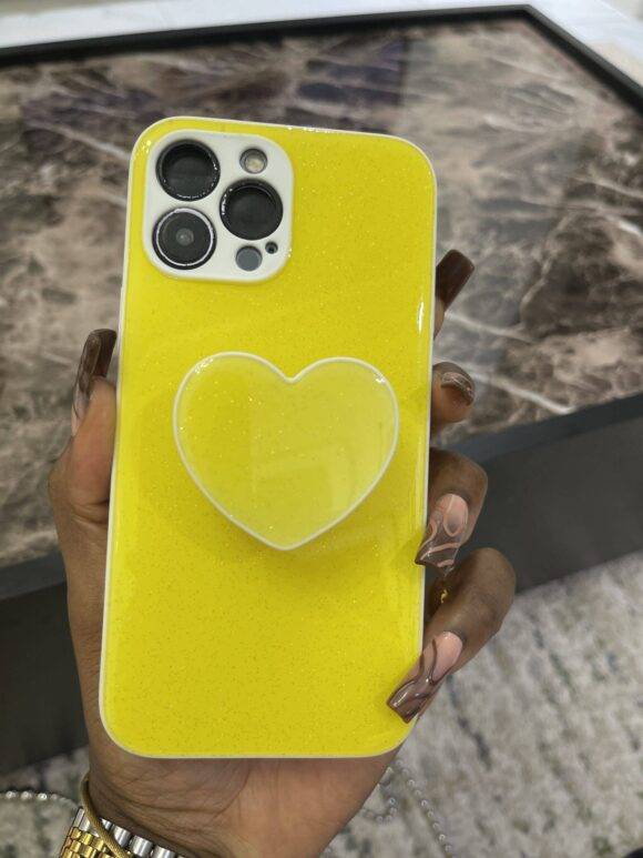 YELLOW GLITTER LOVE CASE Basic Protection PHONE CASES 3