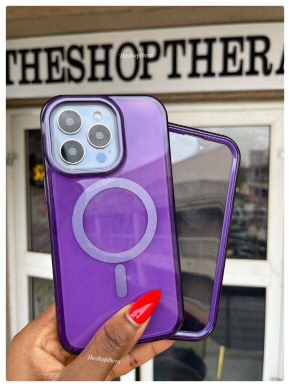 PURPLE 2IN1 TRANSPARENT MAGSAFE CASE lightweight case PHONE CASES 7