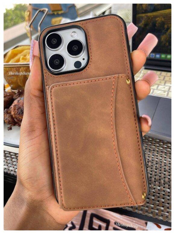 BROWN PADDED WALLET CASE brown case PHONE CASES 9