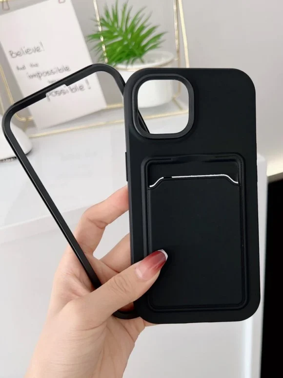 BLACK 2IN1 WALLET CASE Black case PHONE CASES 8