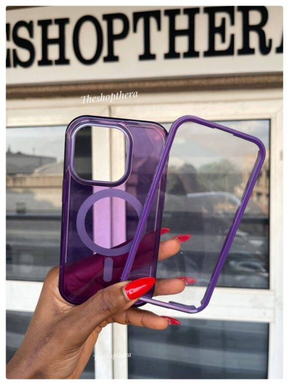 PURPLE 2IN1 TRANSPARENT MAGSAFE CASE lightweight case PHONE CASES 13