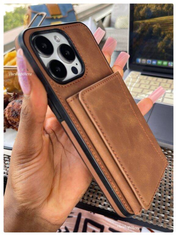 BROWN PADDED WALLET CASE brown case PHONE CASES 7