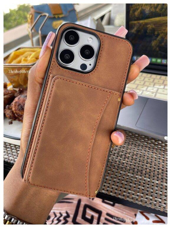 BROWN PADDED WALLET CASE brown case PHONE CASES 5