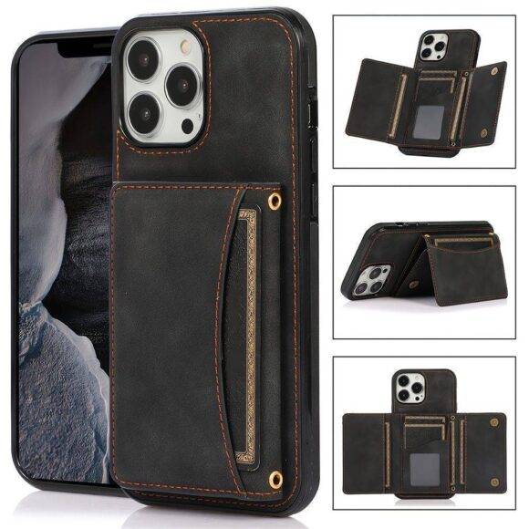 BLACK PADDED WALLET CASE Black case PHONE CASES 2