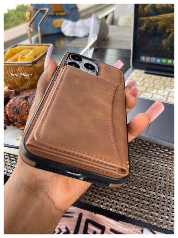 BROWN PADDED WALLET CASE brown case PHONE CASES 8