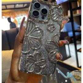 SILVER GLITTER FLOWER CASE electroplated case PHONE CASES 2