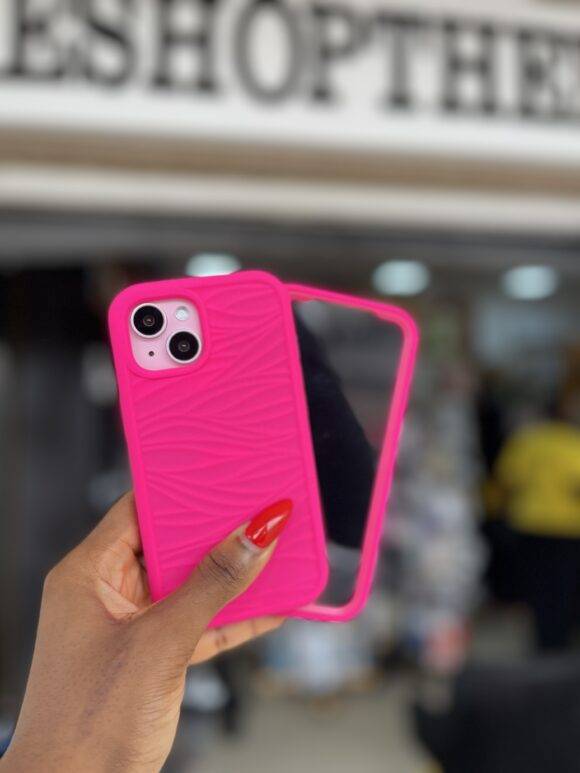 HOT PINK 3IN1 WAVY  CASE 3-in-1 case PHONE CASES 4