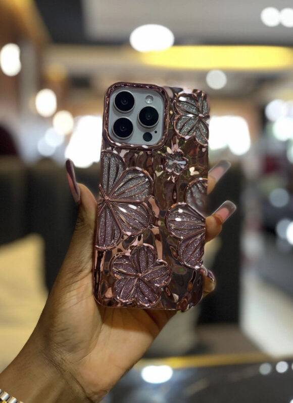 ROSE GOLD REFLECTIVE FLOWER CASE electroplated case PHONE CASES 5