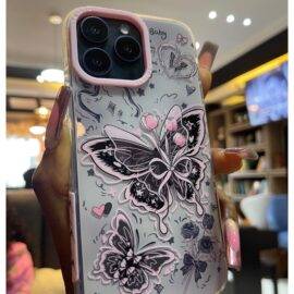 PINK BOW BUTTERFLY CHARM CASE Cute case PHONE CASES 2