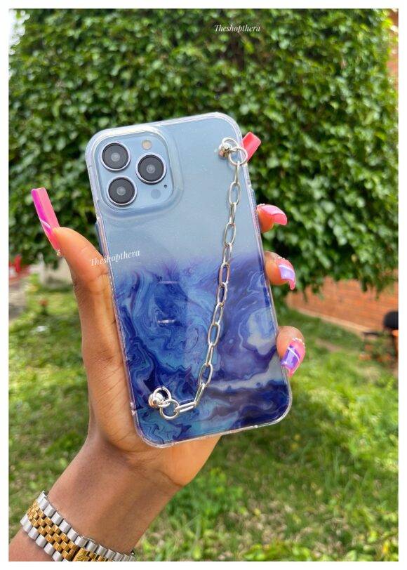 BLUE TRANSPARENT STRAP CASE Basic Protection PHONE CASES 5